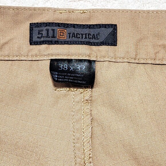 5.11 Tactical Mens Cargo Pants‎ 38x32 Relaxed Fit Ripstop Multiple Pockets Khaki - Picture 6 of 12
